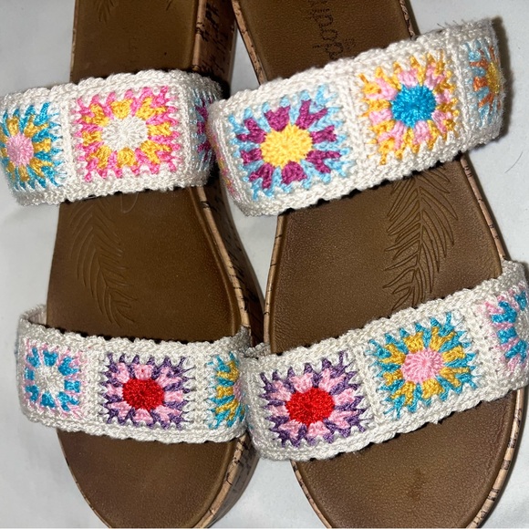 Colorful Crochet Strap Sandals Boho Festival Summer Vacation Vibes - Picture 4 of 8